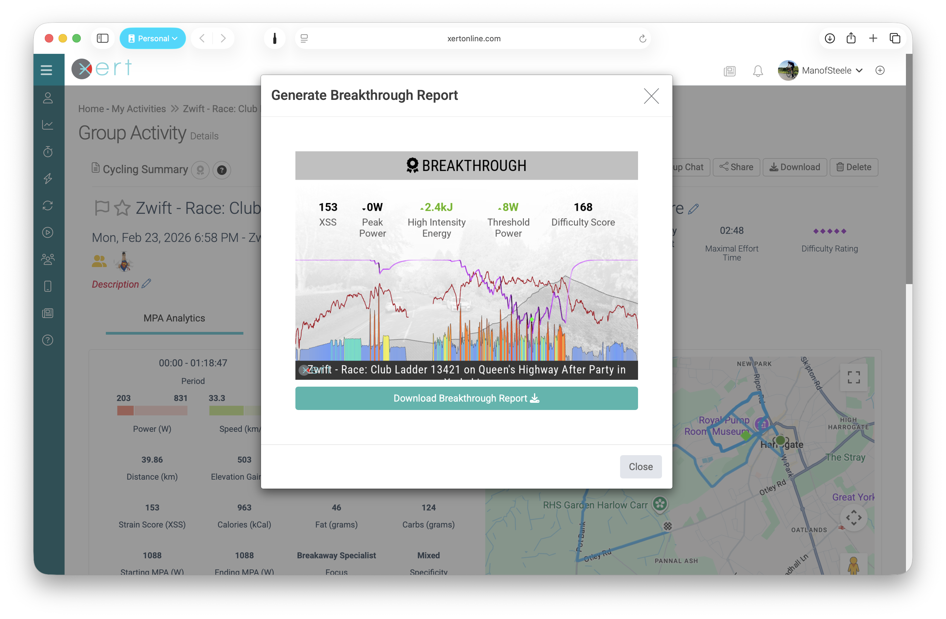 Xert Breakthrough Report